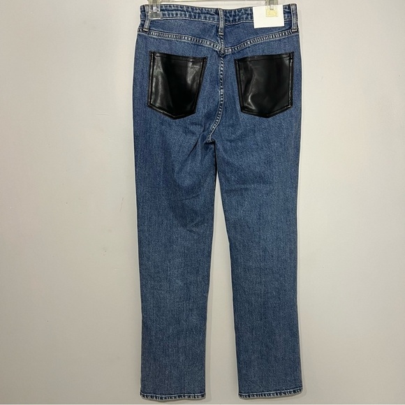 Jonathan Simkhai Jeans Leather Pants Rockstar Biker Indie Hipster Goth Punk - Picture 4 of 14